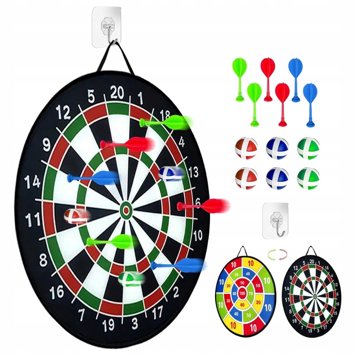 Dubbelzijdige Dartbord voor Kinderen met Ballen - 66cm