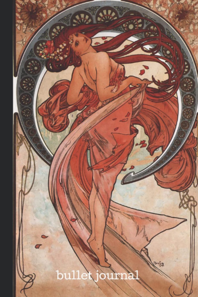 Bullet Journal jaarplanner - gestippeld 6x9 inch - Mucha art nouveau omslag - perfect voor creatief plannen - ShopVlot