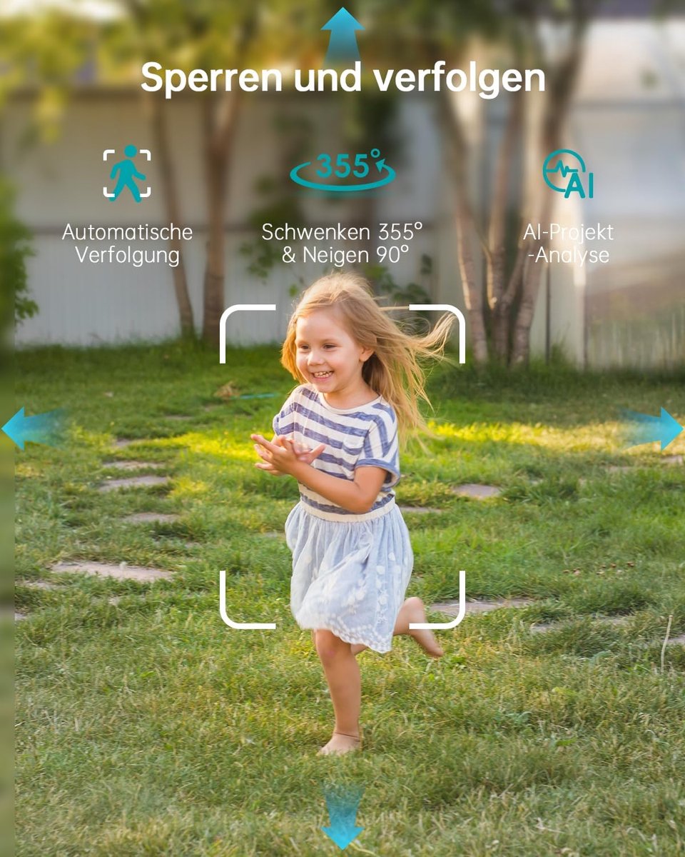 Bewakingscamera 5MP - 355°/90° draaibaar - Dualband WiFi - Kleuren nachtzicht, PIR bewegingsdetectie - ShopVlot