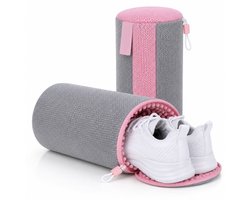 Schoenwaszak - Waszak voor schoenen - Herbruikbaar - Wasmachine&Droger - voor Sneakers en Tennisschoenen- Grijs/Pink