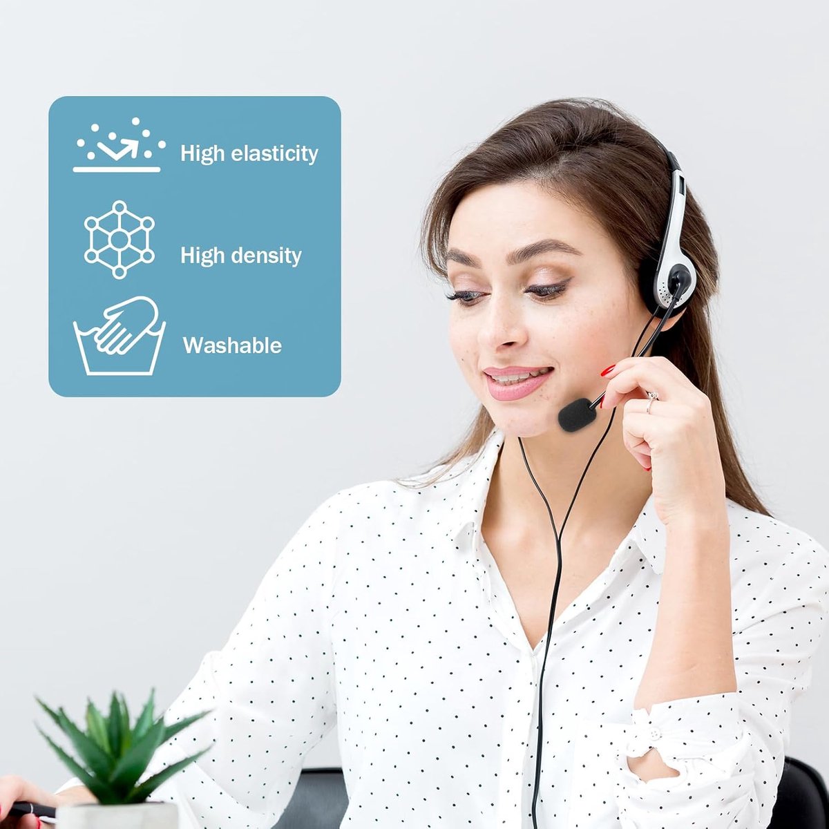 Headset microfoon covers 10 stuks - Schuimstof - Geluiddemping - Verbeter opnamekwaliteit - ShopVlot
