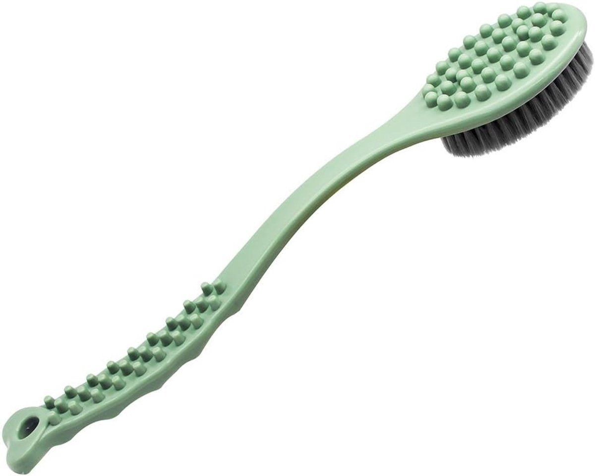 Handheld doucheborstel 14 inch - lange handgreep - zachte PBT haren - exfoliërende lichaamsmassage - ShopVlot
