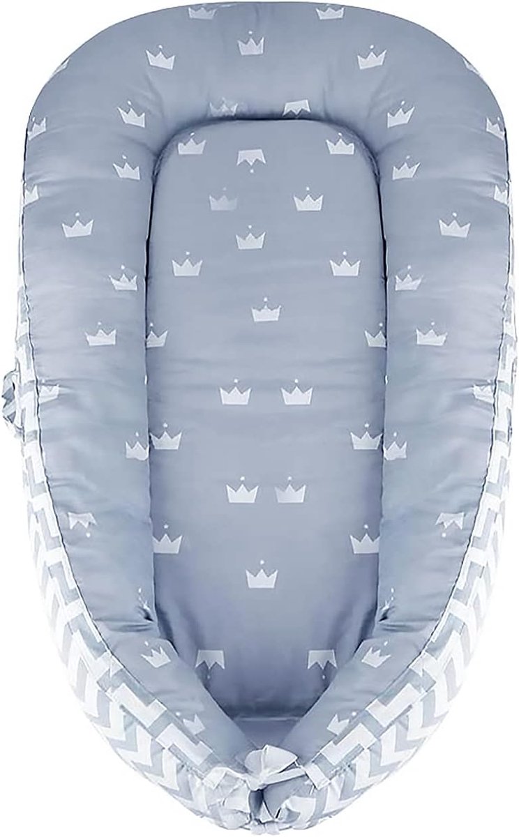 Baby nest 88x53 cm - dubbelzijdig grijs - hypoallergeen katoen - comfortabel en veilig voor je baby - ShopVlot