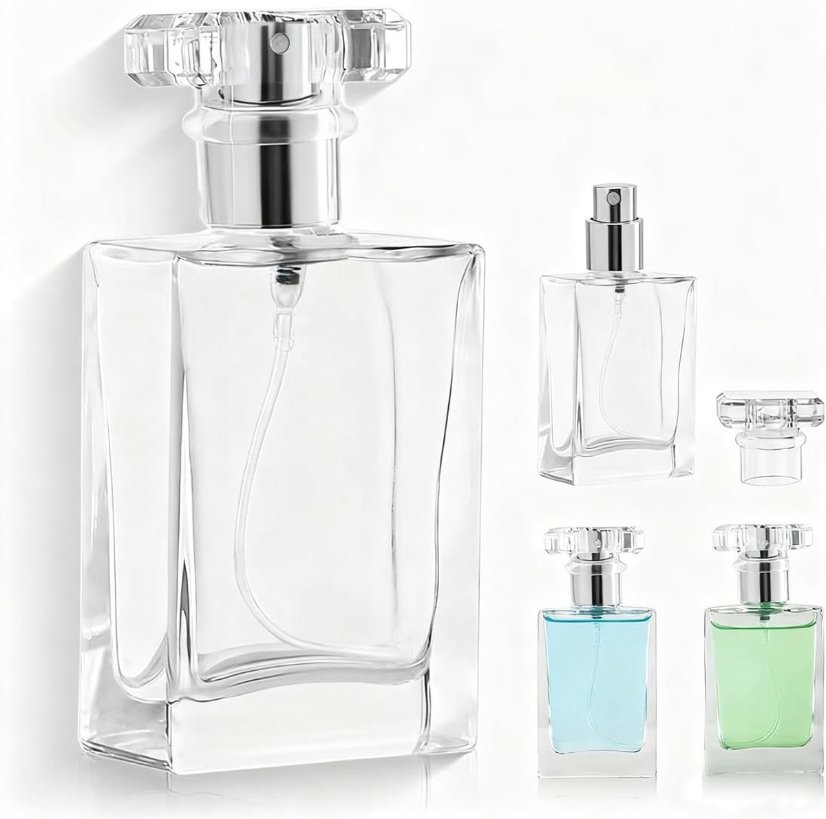 Sprayfles 100 ml - Transparante glazen fles - Facetdop - Ideaal voor parfum en reizen - ShopVlot