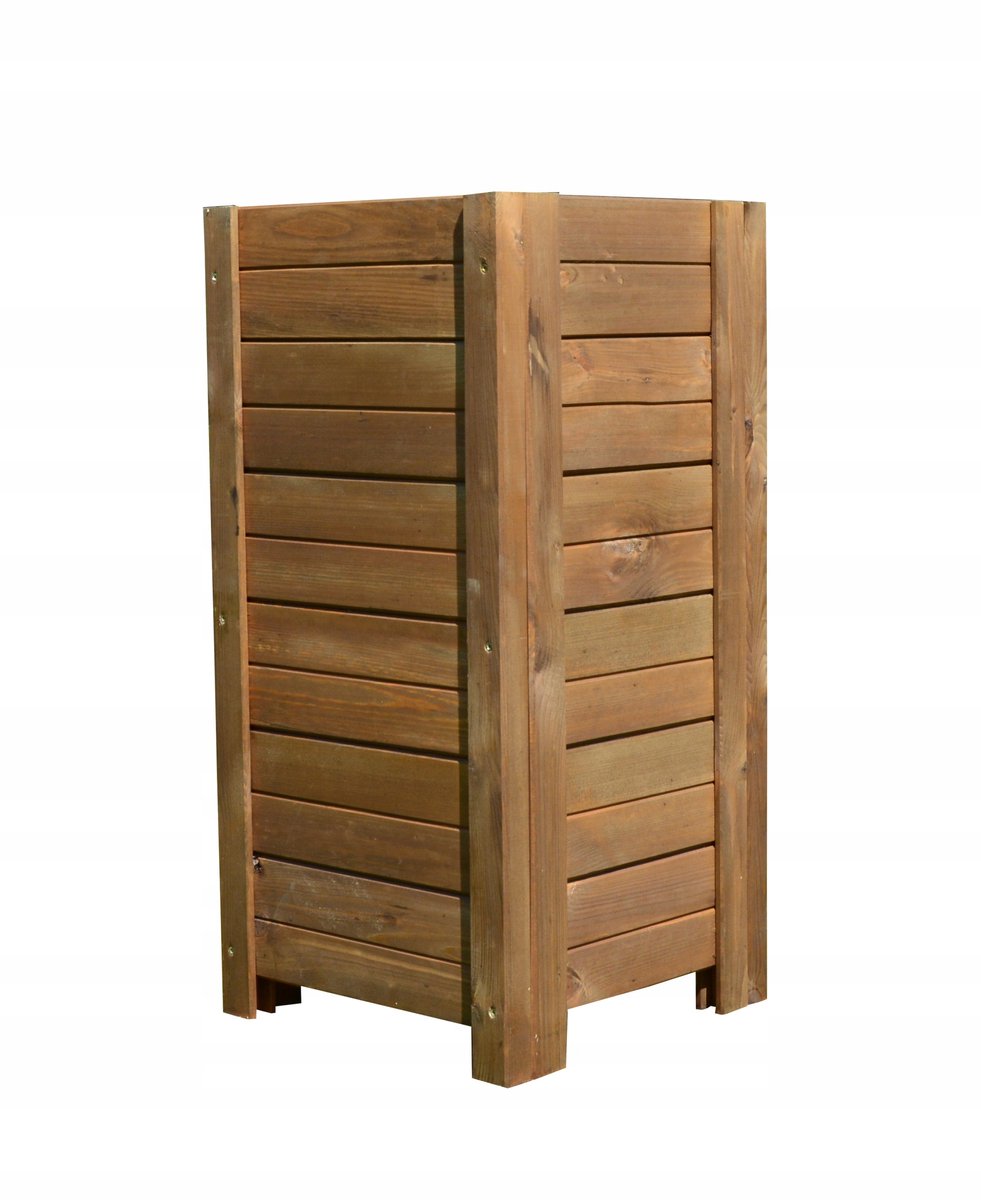 Houten bloembak 80x39x39 cm, donkerbruin, weerbestendig