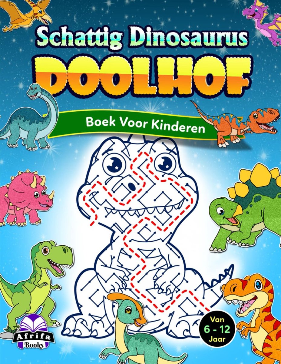 Dinosaurusdoolhofboek voor kinderen 6-12 jaar - leuke puzzels - uitdagende hersenkrakers - stimuleert creatief denken - ShopVlot