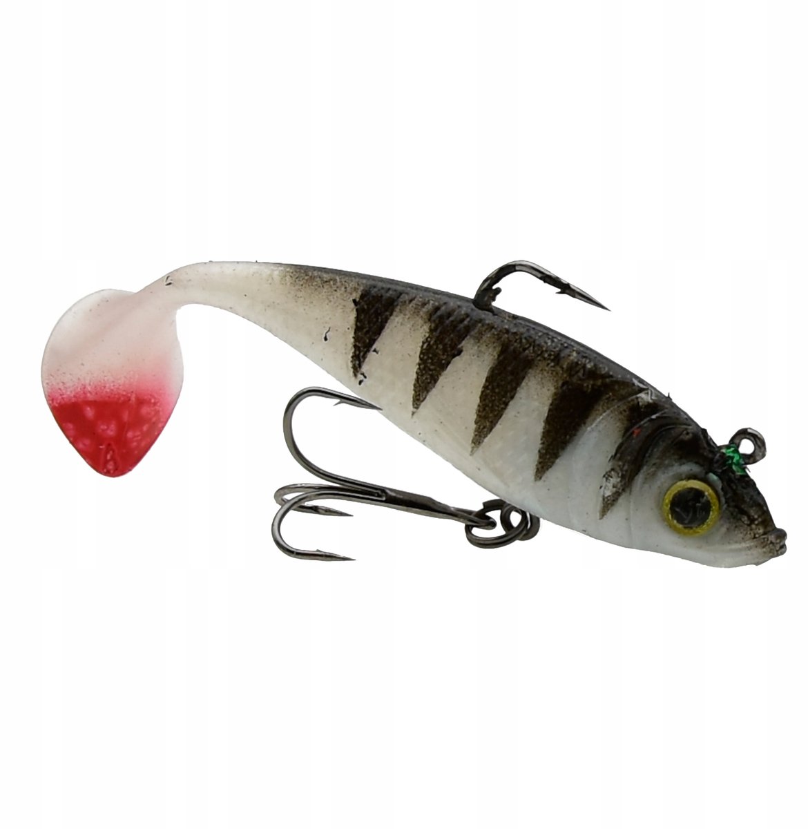 Gelede rubberen Visum (8,5 cm, 13 g) met jighaak en dreg