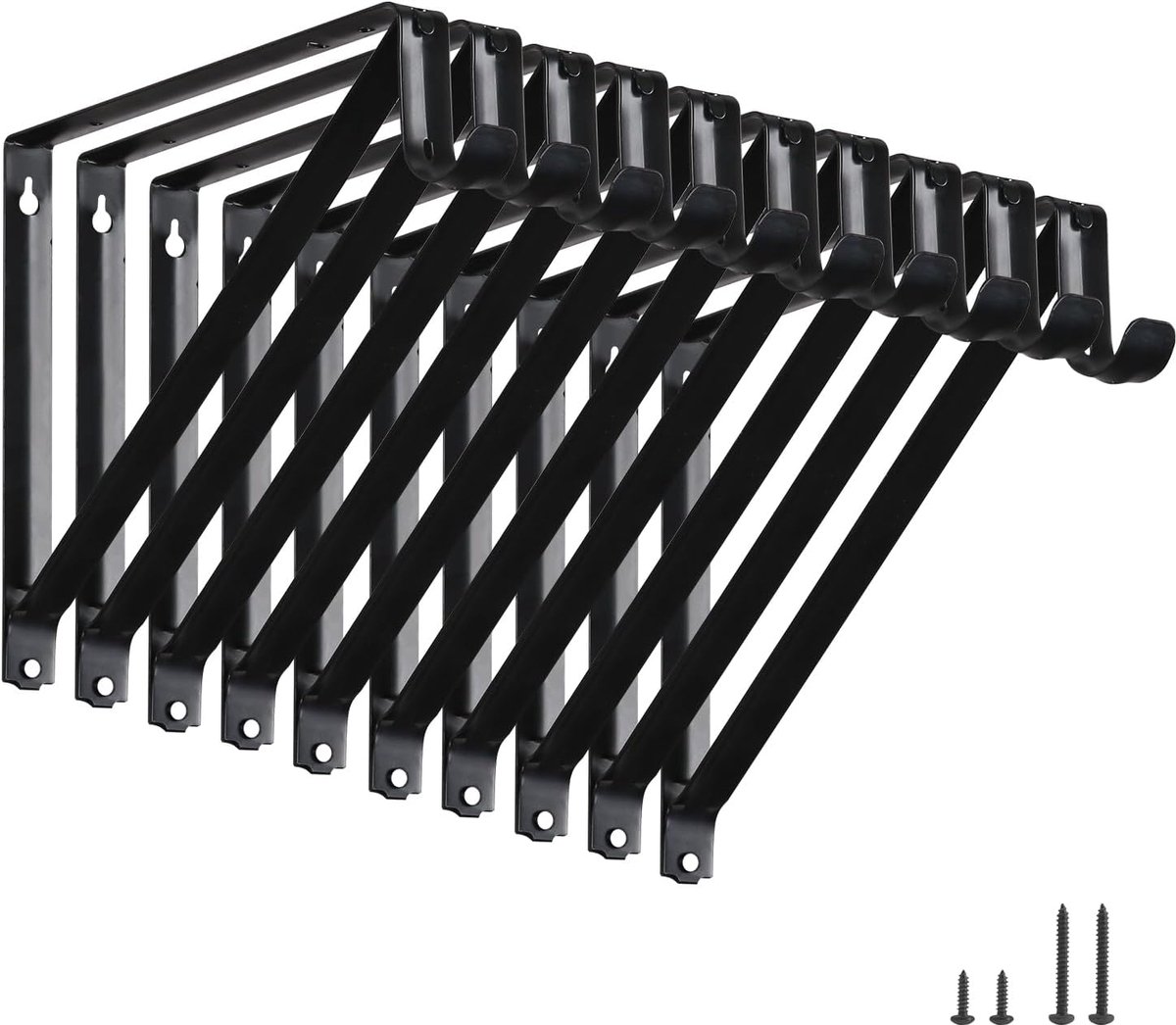 Kastplankensteun 10-3/4 Inch - Zwart Staal - Stevige Beugels - Ondersteuning tot 500lbs per paar - ShopVlot