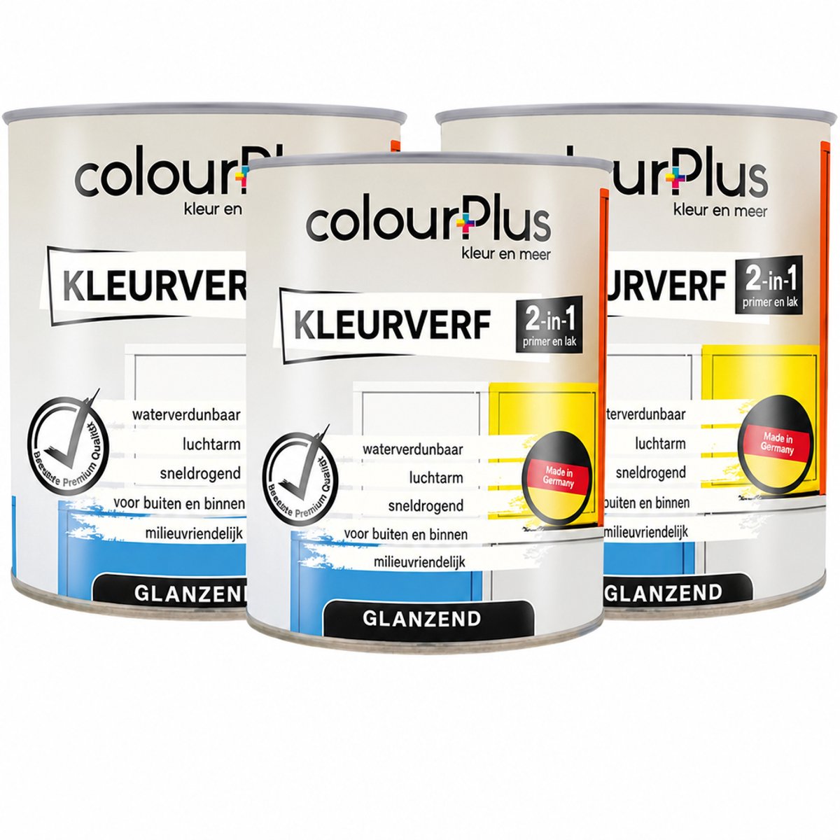 ColourPlus Lakverf - Dekkende Verf - Acrylverf - 2-in-1 - Weerbestendig - Glans - Antracietgrijs - 3x750ml (2.25L)