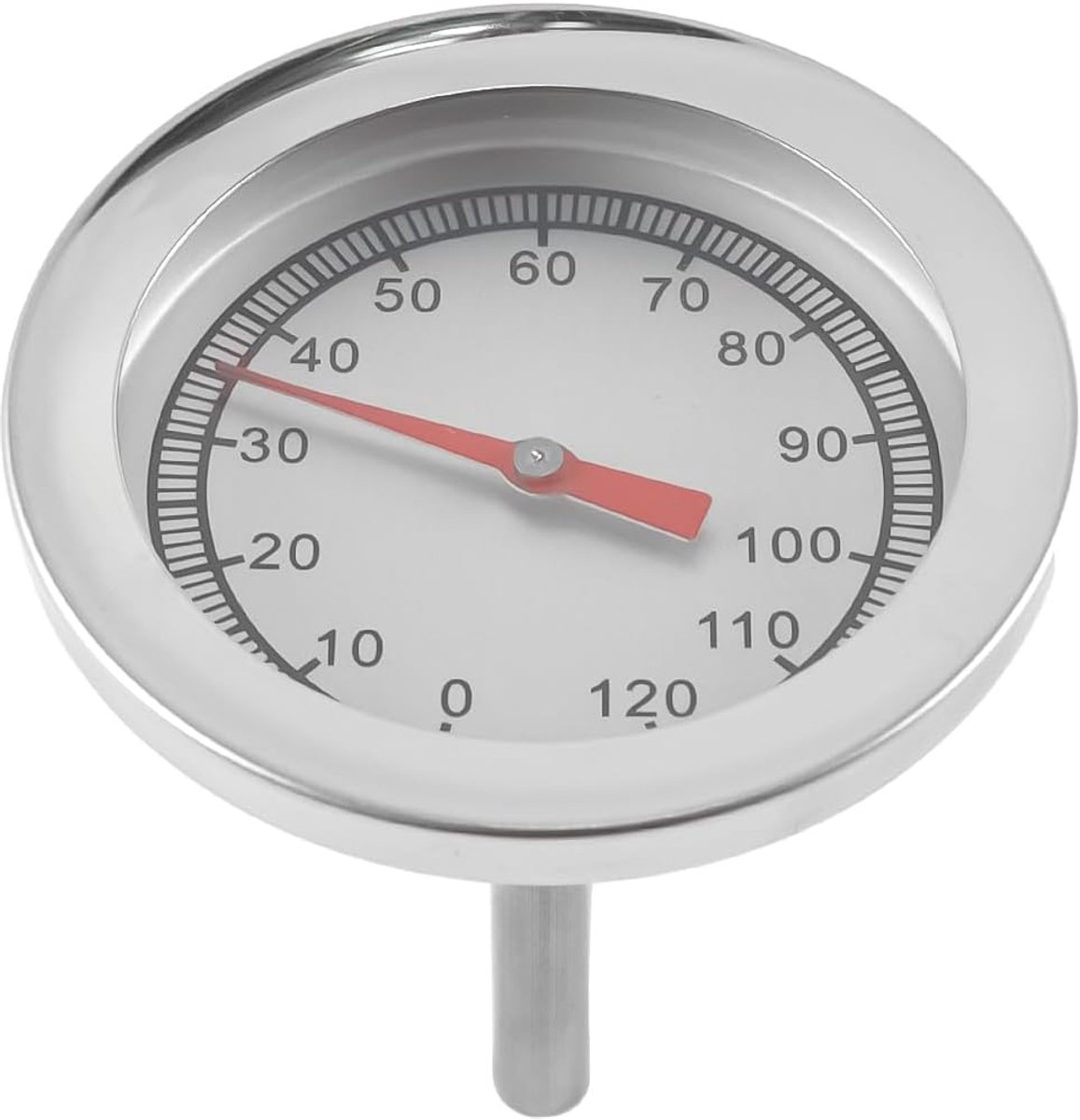 Roestvrijstalen BBQ thermometer 0-120°C - kookkamer thermometer - eenvoudig te installeren - ShopVlot