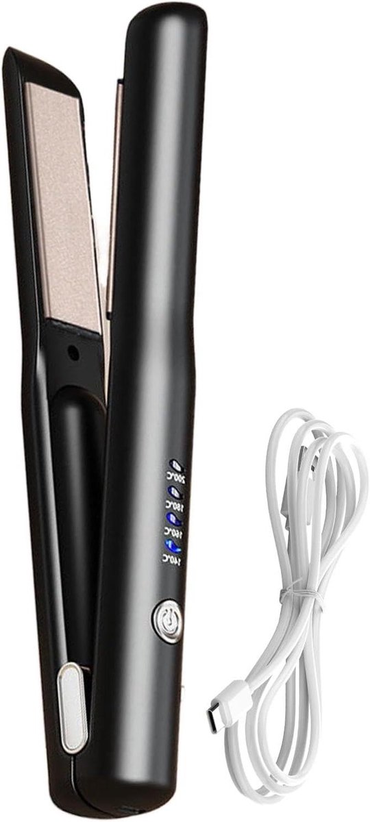 Draagbare Stijltang Krultang - Draadloze Haarstyler - Haar Styling - 4 Temperatuurstanden - 28.4 x 9.4 x 9.4 cm - Zwart