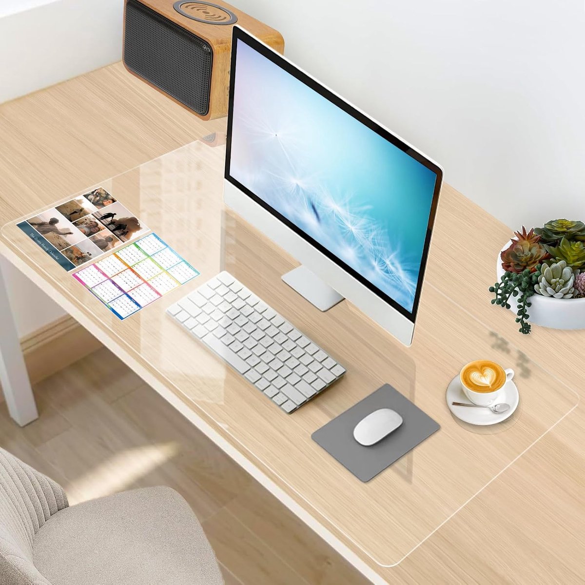 Bureauonderlegger 160 x 58 cm - transparant pvc - waterdicht - beschermt je bureau tegen krassen - ShopVlot