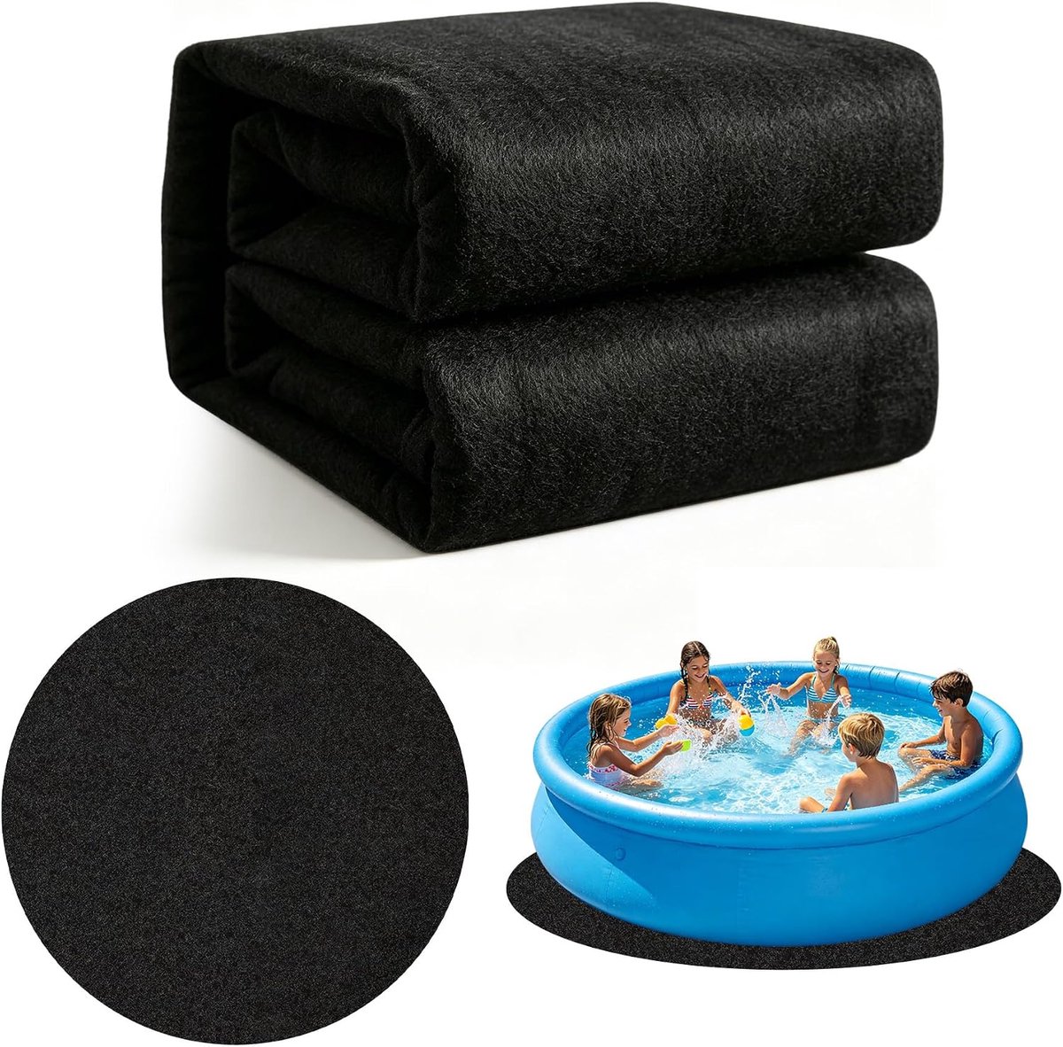 Zwembadmat 4m Rond - Geotextiel 200g/m² - Antislip en Waterabsorberend - Bescherming voor Opblaasbare Zwembaden - ShopVlot