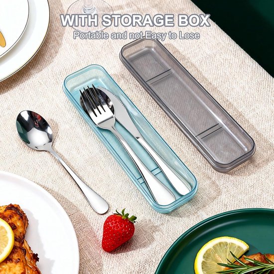 Reisbestek Set 2-delig - RVS - Inclusief Etui - Ideaal voor Werk en School - ShopVlot — afbeelding 5