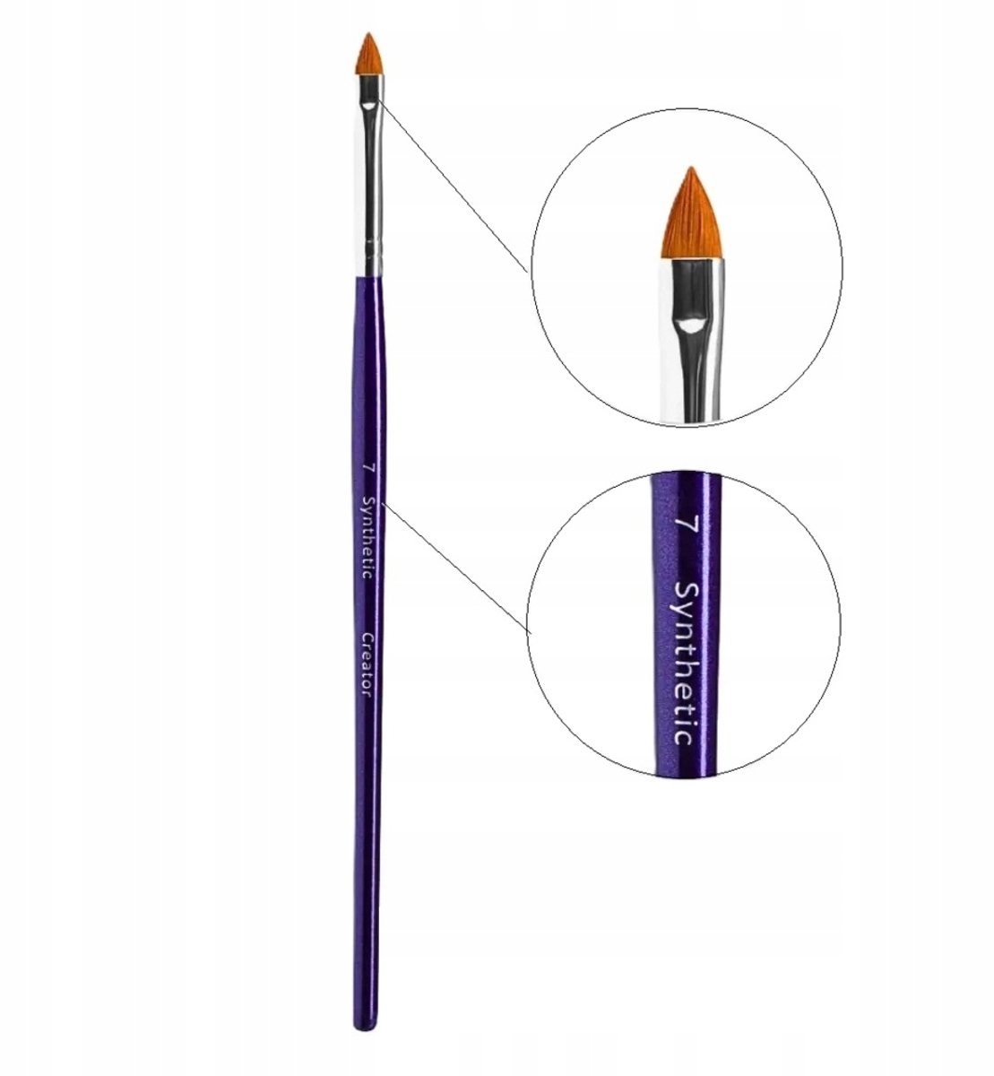 Creator Synthetic Penseel 07 - Precisie voor Wenkbrauwen & Eyeliner - Paars