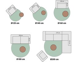 NATURL. Rond wasbaar vloerkleed - Clean Roest - Ø 160cm