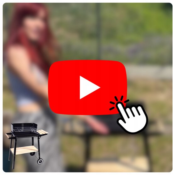 Grote Koolgrill met Wiel en Plank - Ideaal voor Tuin & Terras — afbeelding 4