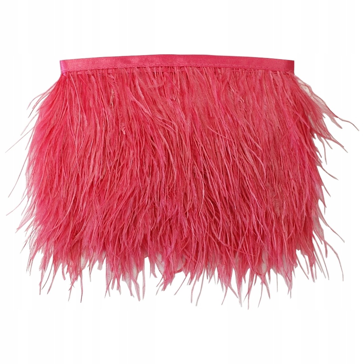 Merloos Struisvogelveren Band - Intens Roze, 5-10 cm, 1 Meter