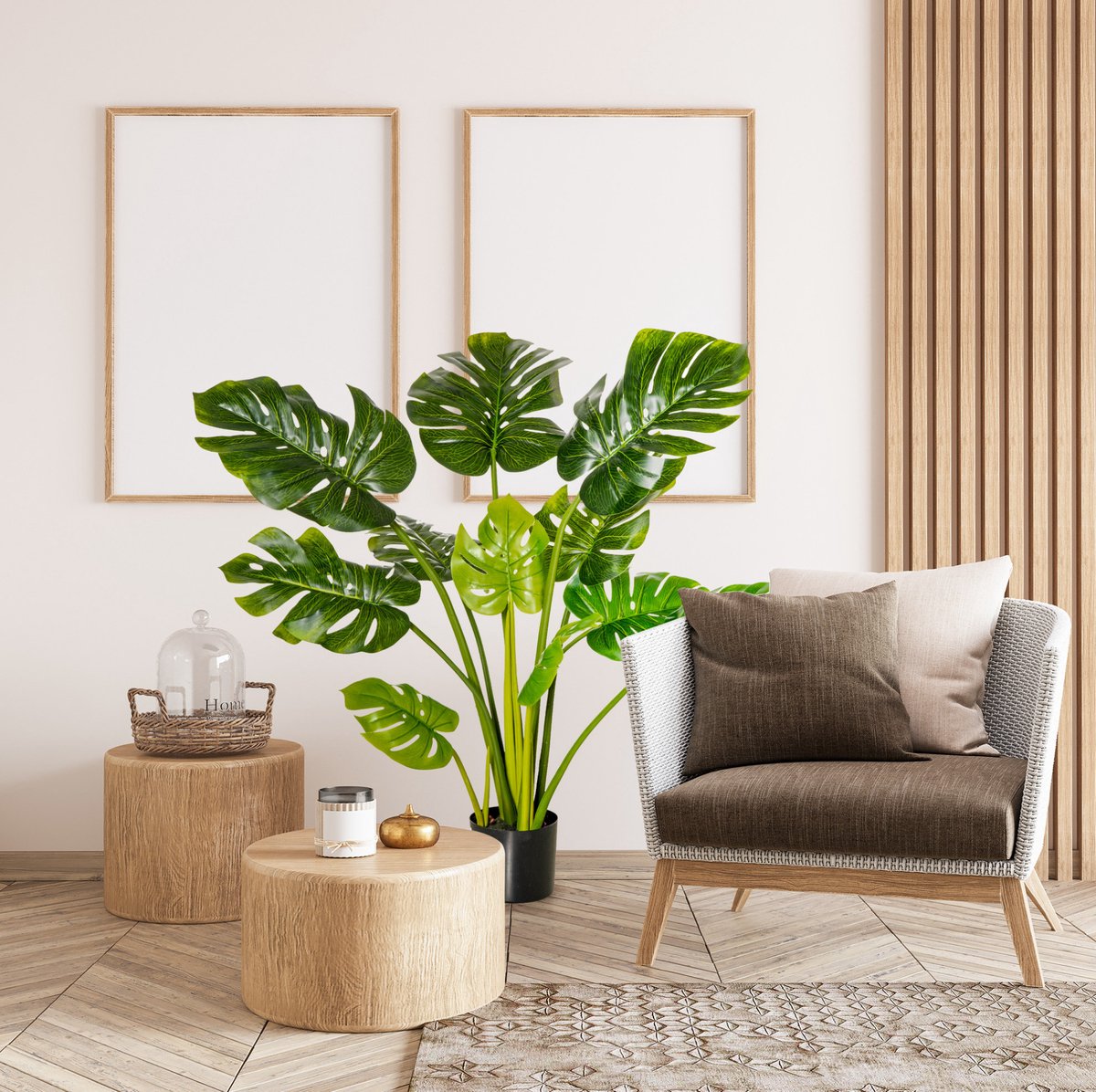 Kunstplant Monstera 110 Cm Kunststoftopf Groen Voor Binnen En Buiten Onderhoudsvriendelijk Decoratieve Kamerplant Met 11 Bladeren