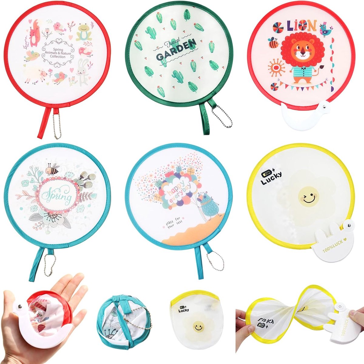Ronde vouwwaaiers 6 stuks - opvouwbaar - decoratieve accessoires - ideaal voor bruiloften - ShopVlot