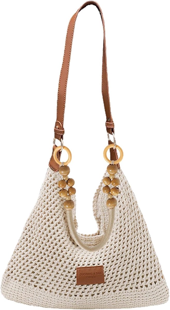 Schoudertas dames - elegant formaat - stro materiaal - ideaal voor de zomer - ShopVlot