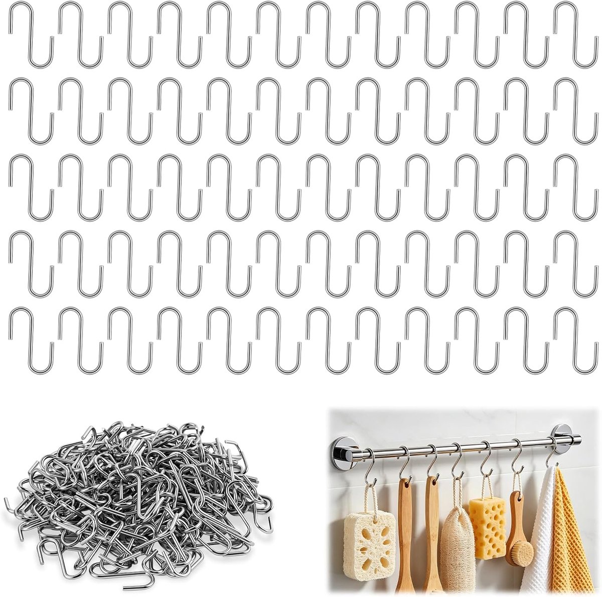 miniatuur S-haken 200 stuks - zinkstaal - herbruikbaar en roestvrij - ideaal voor sieraden en decoratie - ShopVlot