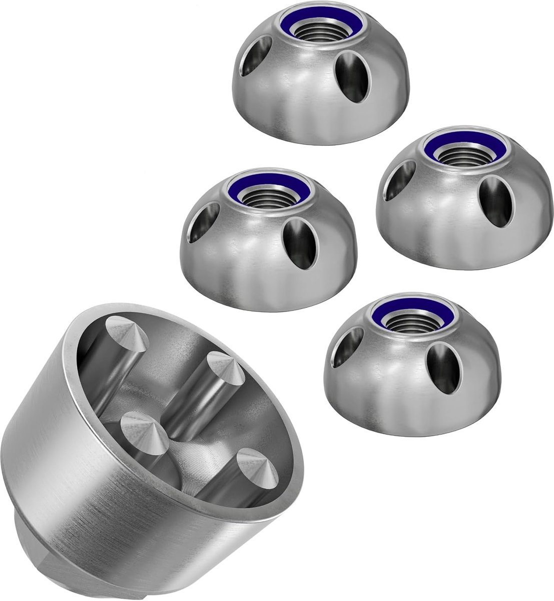 Anti-diefstal moeren M6 M8 M10 M12 - RVS V2A - 4-gats - Beveiliging voor voertuigen - ShopVlot