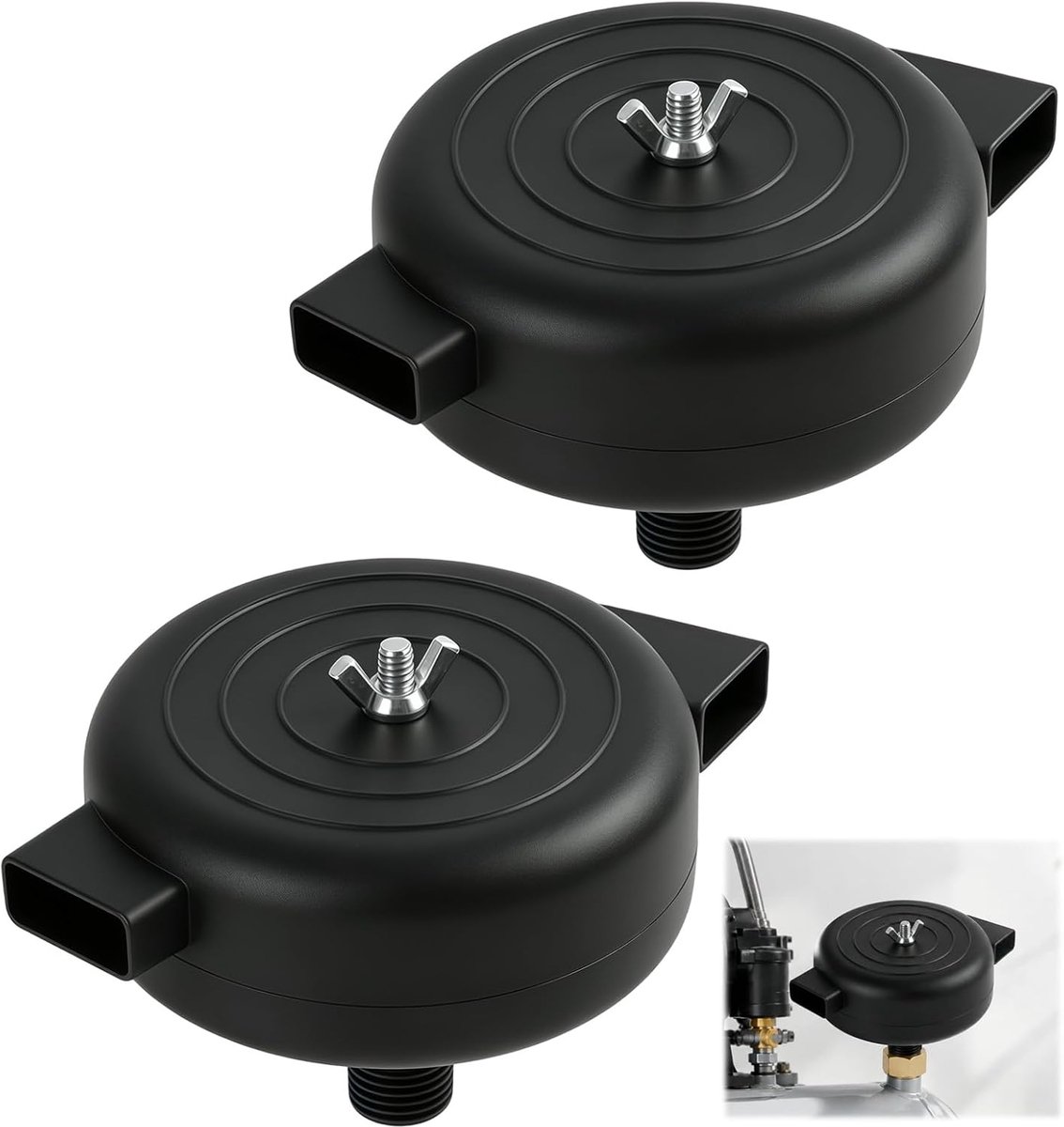 Luchtcompressor geluiddemper 1/2 inch - inlaatfilter - olievrij - verlengt levensduur compressor - ShopVlot