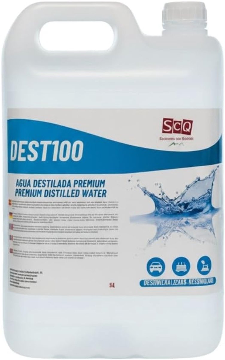 Gedestilleerd water 5 l - 100% puur - lage geleidbaarheid - ideaal voor apparaten - ShopVlot