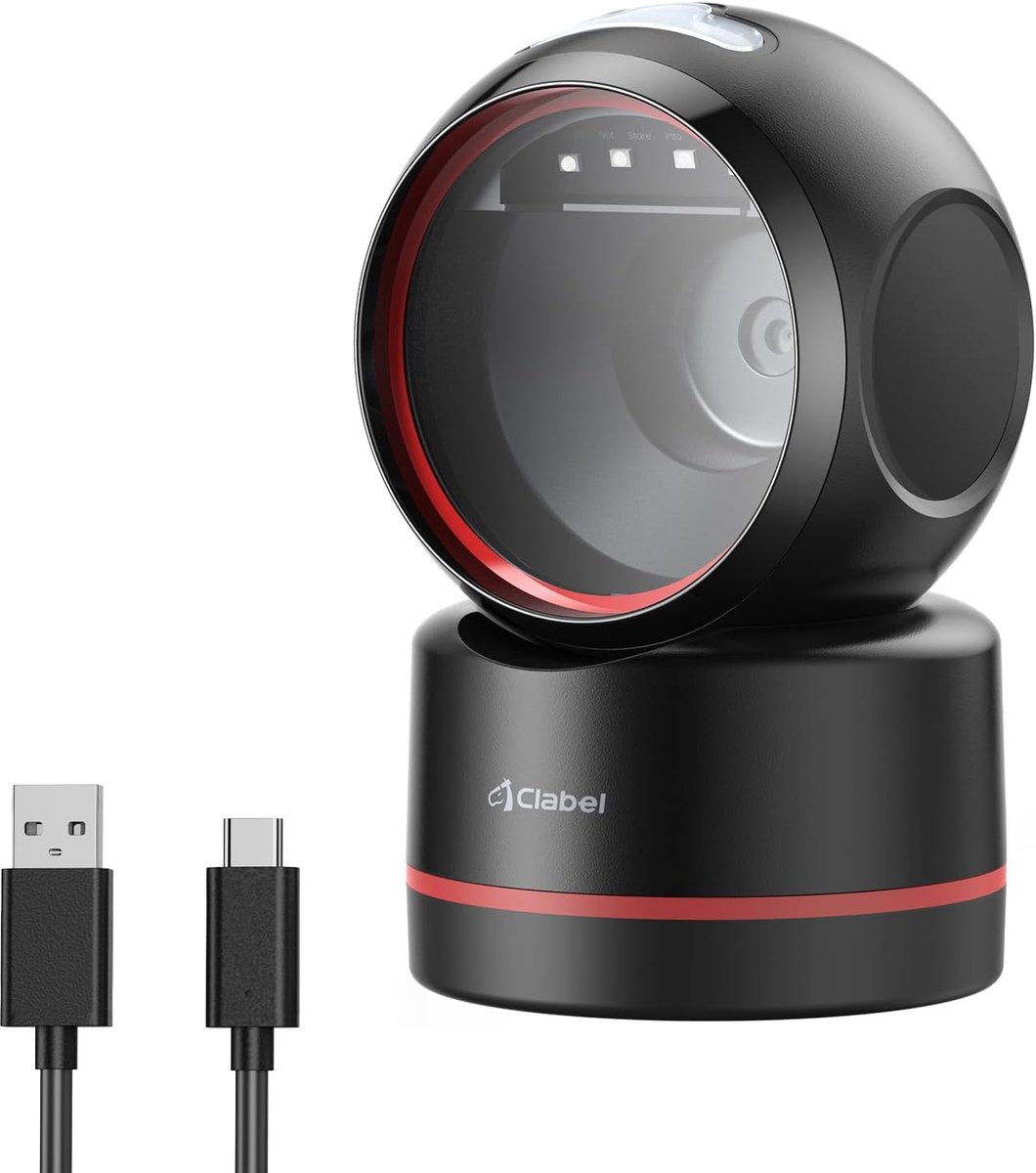 Barcode scanner 1D 2D QR - handsfree desktop model - verstelbare scan kop - ideaal voor retail - ShopVlot