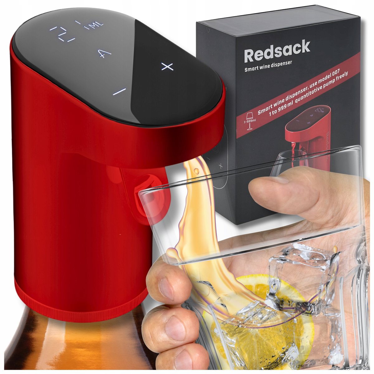 Elektrische Wijnschenker met Beluchter & LCD Display - Redsack WP-007 Rood