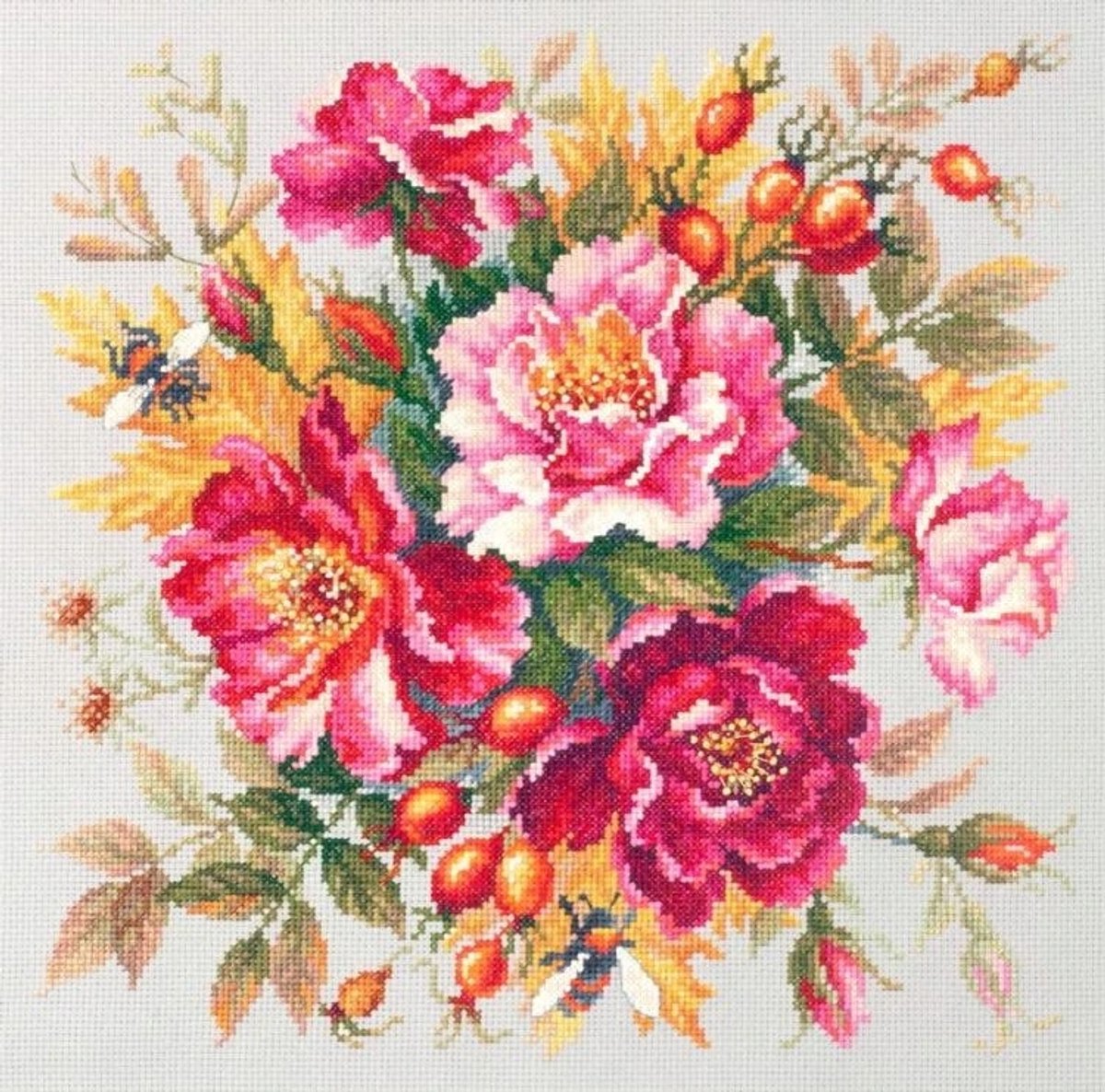 Merkloos Kruissteek Borduurpakket - Magische Bloemen & Rozen