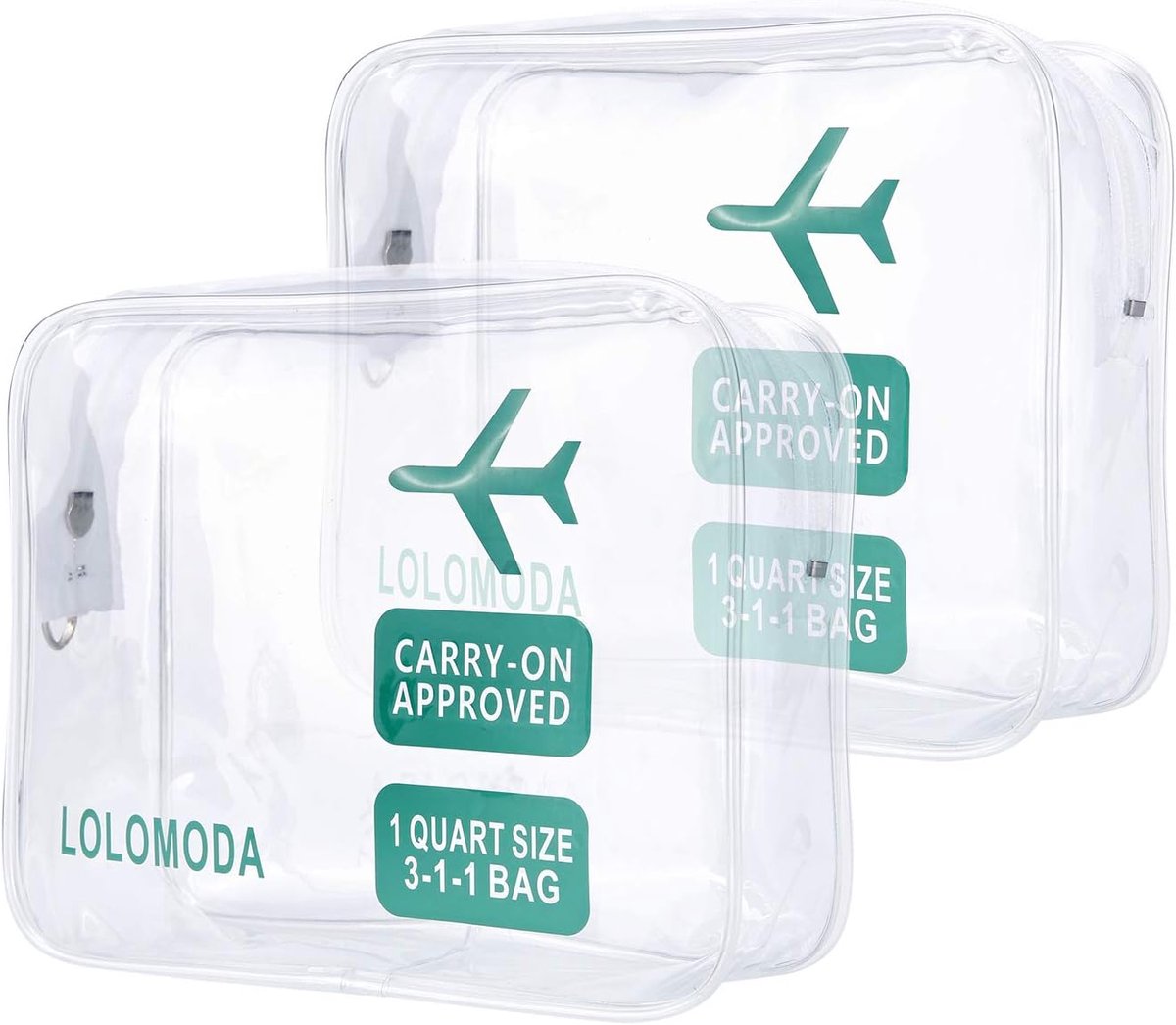 Thijox - Reis-make-uptas, 2 stuks, transparante pvc make-uptas voor mannen en vrouwen, vliegtuigset voor vloeistoffen, ideaal voor vakantie, weekendje