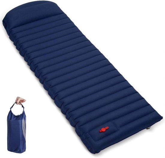 Camping Slaapmat - Luchtbed Matras - Kamperen Reizen - Zelfopblazend 10cm - 190x70cm - Blauw