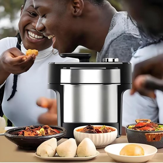 Elektrische Yam Maker - Fufu Machine - Afrikaanse Swallows Maken - Automatisch Plet Systeem - 6 Liter - Zilver — afbeelding 3