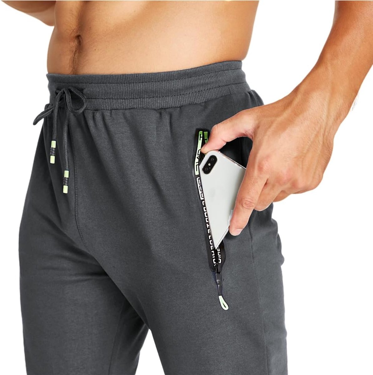 Sweatpants voor mannen - lang - katoen - elastische tailleband - comfortabel sporten - SnelShoppen