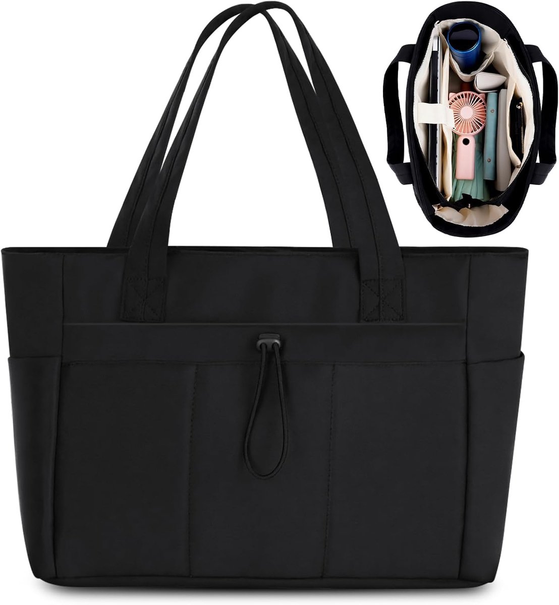 Tote bag voor vrouwen - puffer tote bag - padded design - geschikt voor 15.6 inch laptop - SnelShoppen