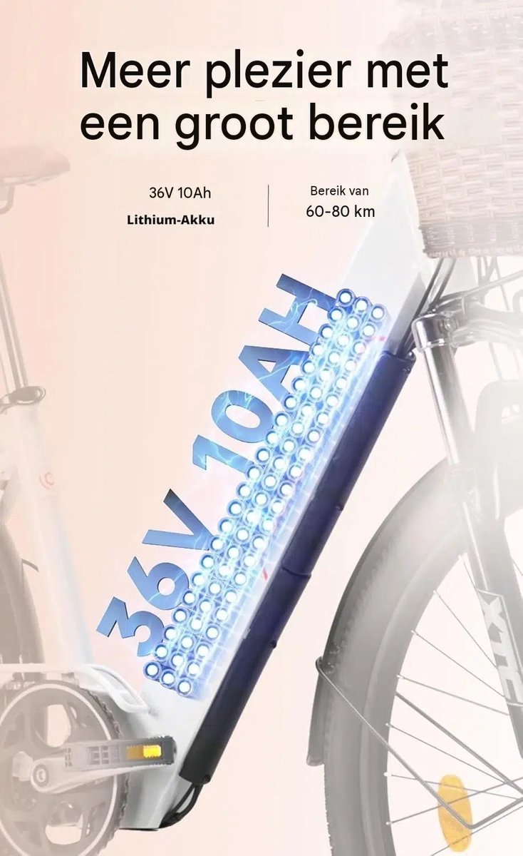 SmartAI Elektrische Fiets - 26 Inch E-bike - Wit thumbnail 3