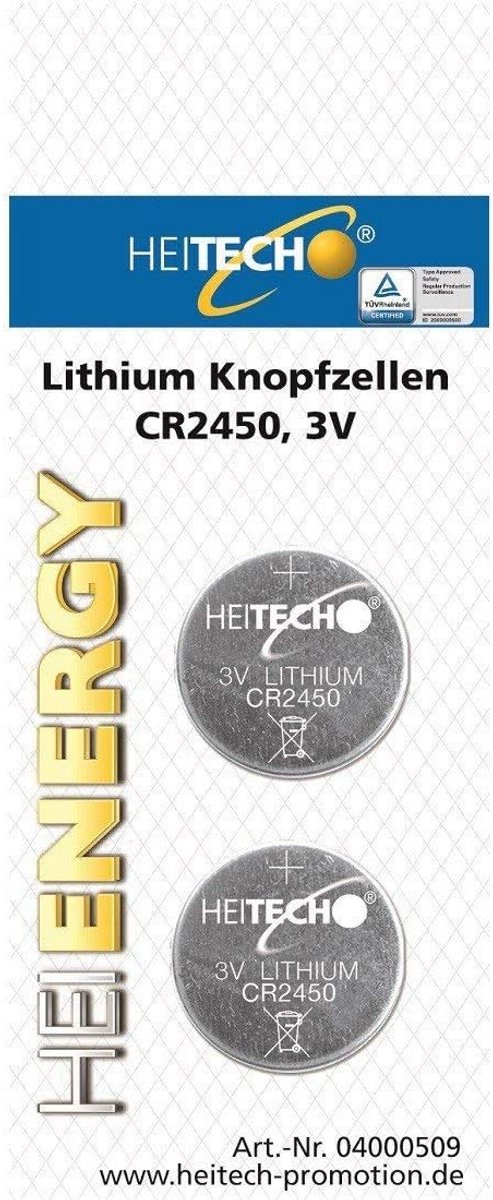 Lithium knoopcel CR2450 - Waterproof 3V - Lange levensduur - Ideaal voor auto sleutel - SnelShoppen