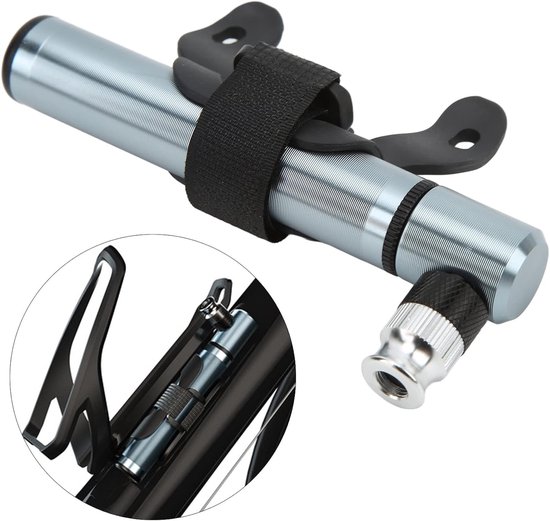 Minifietspomp Aluminium - Handpomp Fiets - Banden Oppompen - CNC Kwaliteit - 120 PSI - Zilver — afbeelding 4