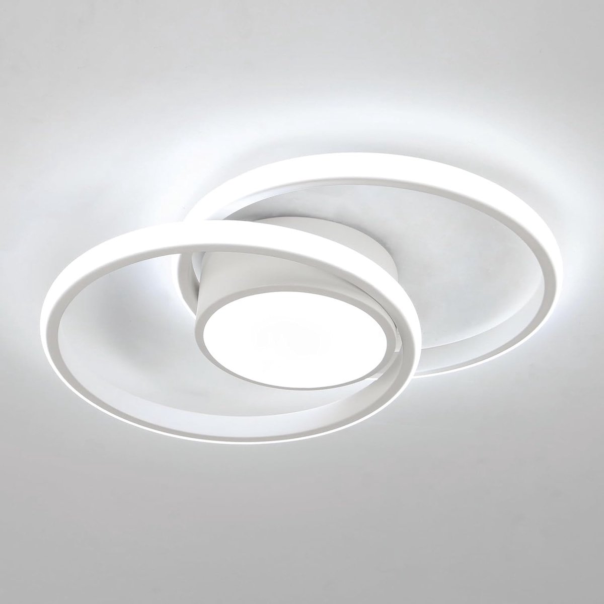 LED Plafondlamp 40 x 28.5 cm - Wit Acryl - 6500 K Koud Wit - Perfect voor woonkamer - SnelShoppen