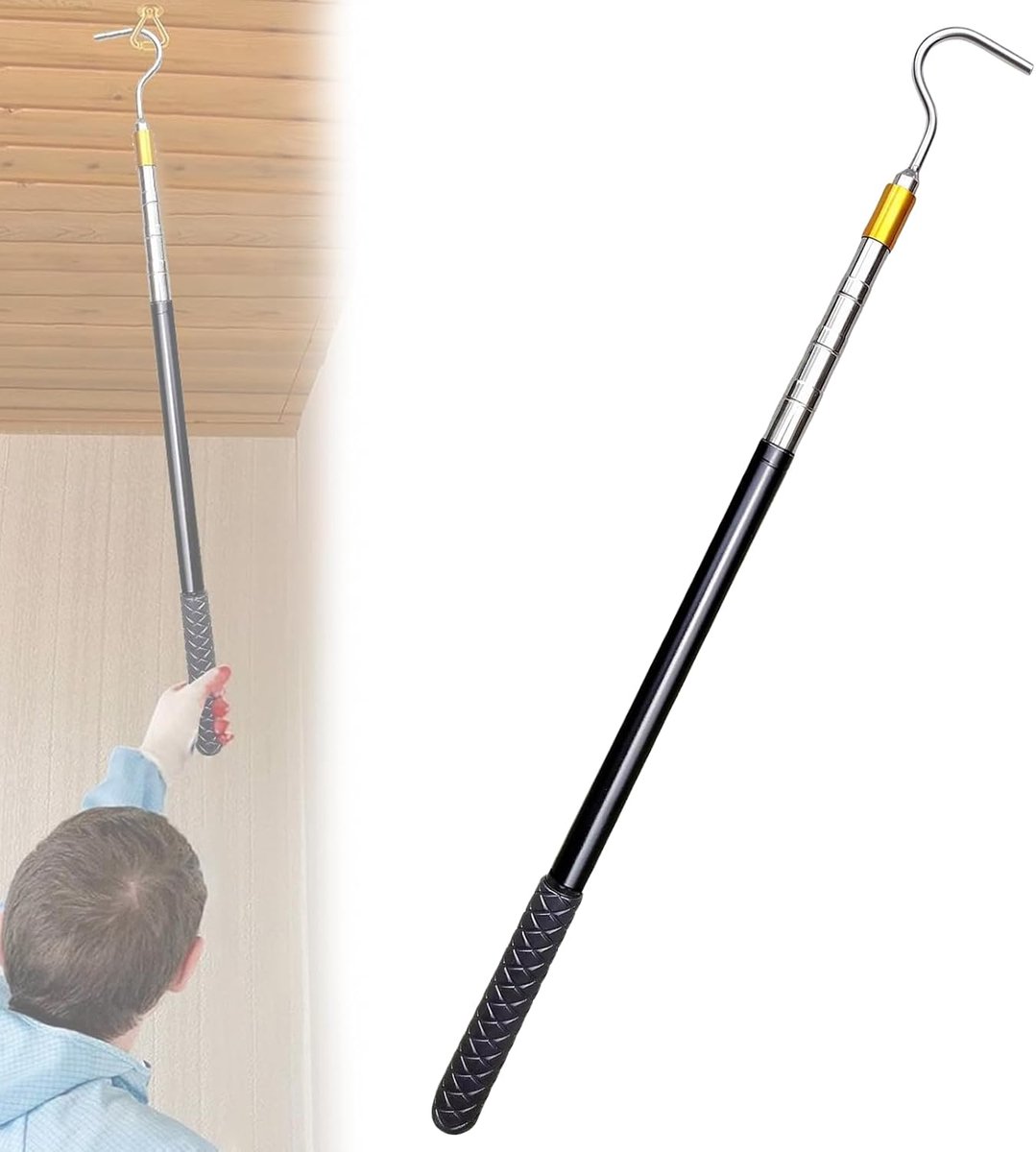 Telescopische Stok met Haak 152cm - Versterkt Design - Anti-slip Handvat - Ideaal voor Boot en Zeilboot - SnelShoppen