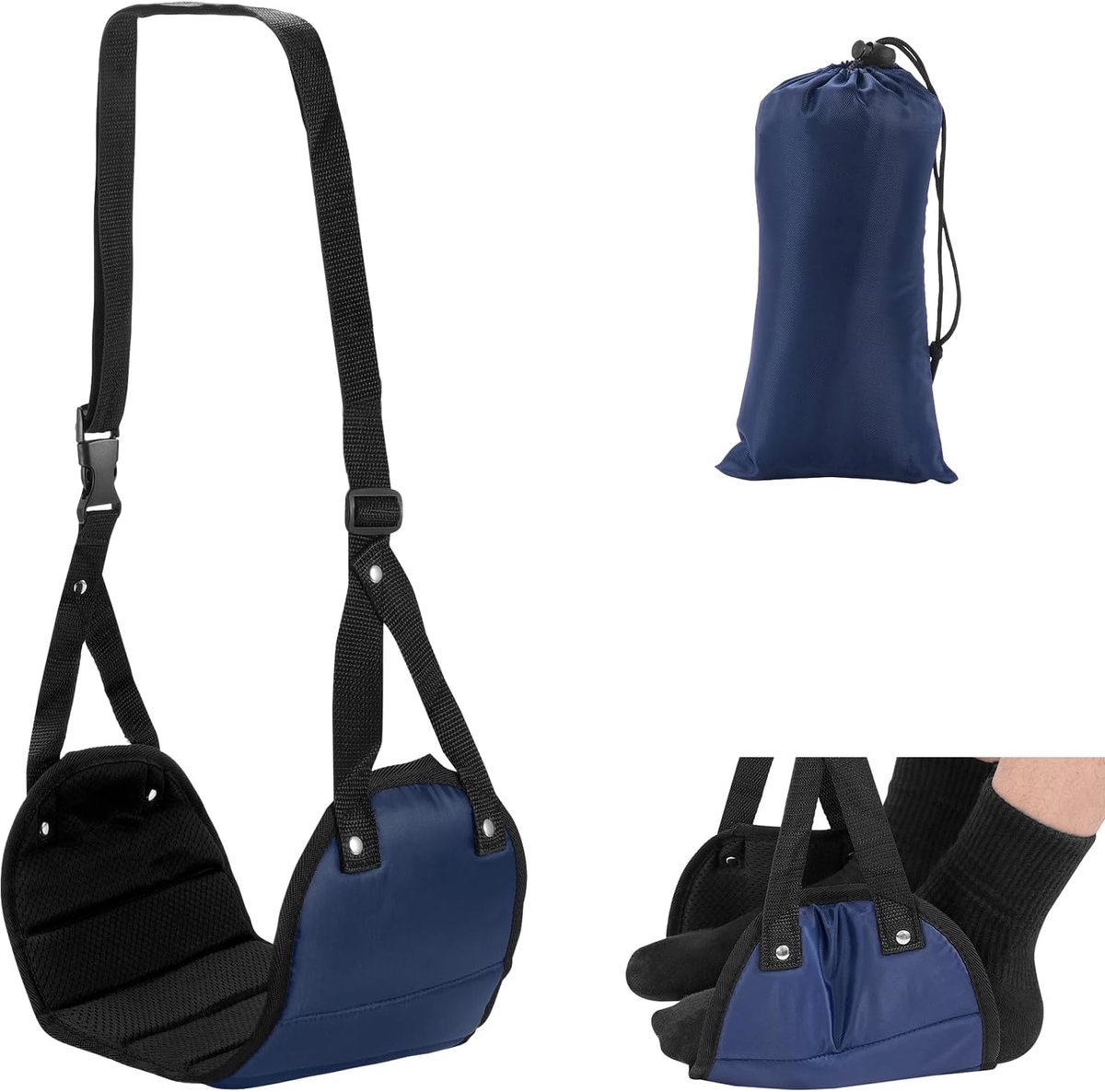 Voetsteun vliegtuig - 46x21 cm - draagbaar en opvouwbaar - ideaal voor comfort tijdens reizen - SnelShoppen
