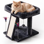 Krabpaal voor Katten - Kattenboom - Sisal Krabplank - 44 cm - Zachte Ligbed & Kattenspeelgoed - Stevig Katmeubel voor Binnenkatten - Kattenhuis - Conamor