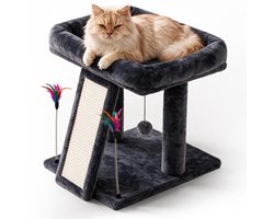 Krabpaal voor Katten - Kattenboom - Sisal Krabplank - 44 cm - Zachte Ligbed & Kattenspeelgoed - Stevig Katmeubel voor Binnenkatten - Kattenhuis - Conamor