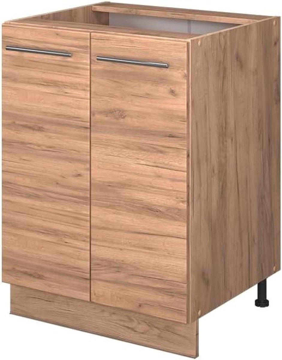 Keukenkast Onderkast - Keukenmodule Basis - Keuken Organiseren - Eenvoudig Onderhoud - 60 cm breed - Eiken Goud