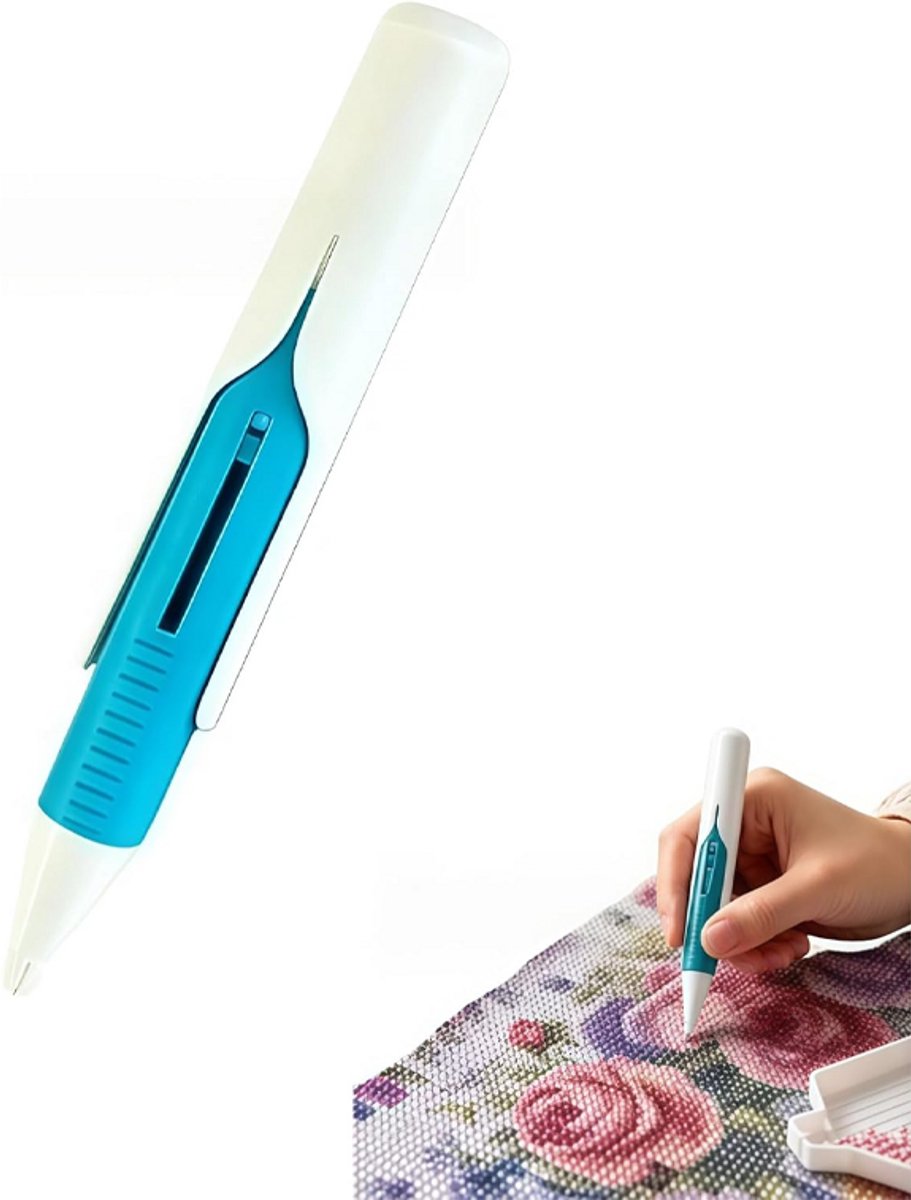 Boorstempelpennen - Automatische boorstempelpennen - Zelfladend - Automatische boorpennen - Boorschilderen - Veerbelaste punt - Telescopisch ontwerp - 14,5*1,8 cm - Blauw