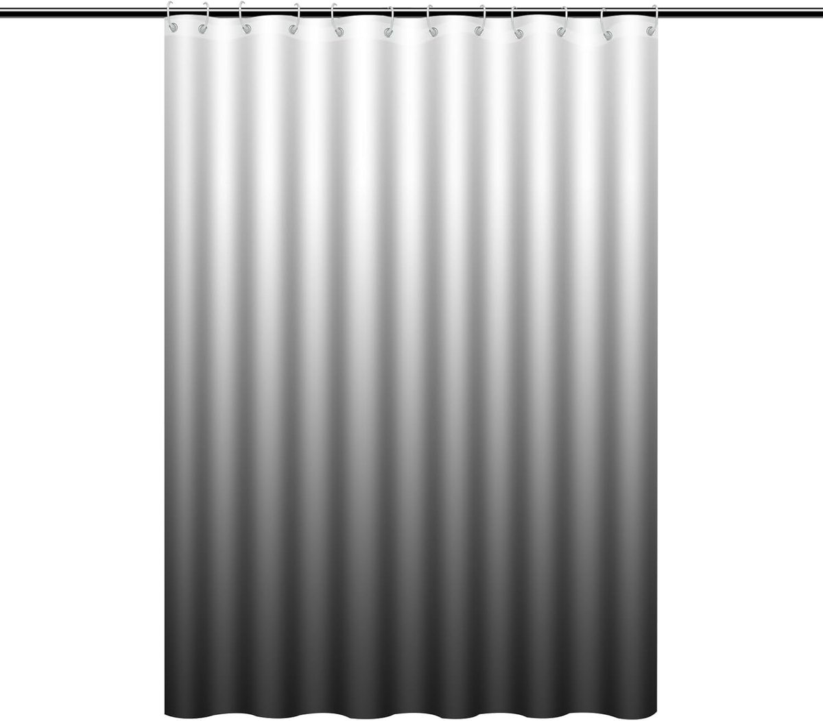 Douchegordijn 120 x 200 cm - grijs-wit-zwart kleurverloop - waterdicht en wasbaar - ideaal voor woningen - SnelShoppen