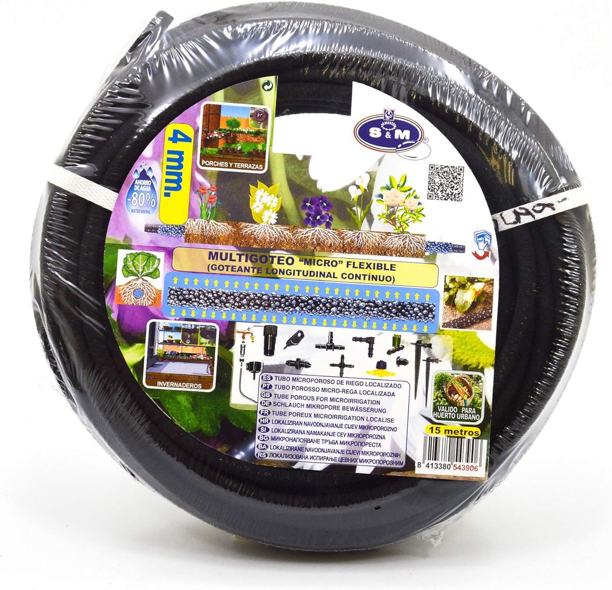 Microporeuze slang voor druppelirrigatie 4/6 mm - 15 meter - flexibel materiaal - ideaal voor tuin en planten - SnelShoppen