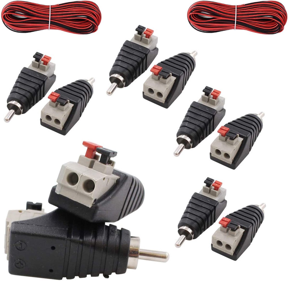 RCA adapter voor luidspreker - 10 stuks - drukstijl - eenvoudig te installeren voor CCTV - SnelShoppen
